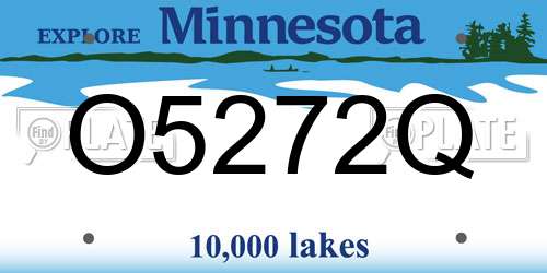 O5272Q Minnesota License Plate