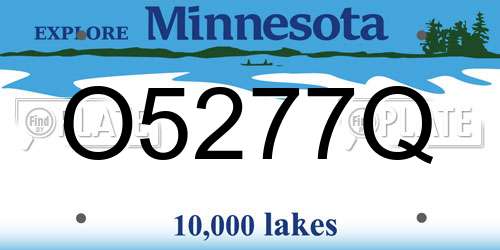 O5277Q Minnesota License Plate