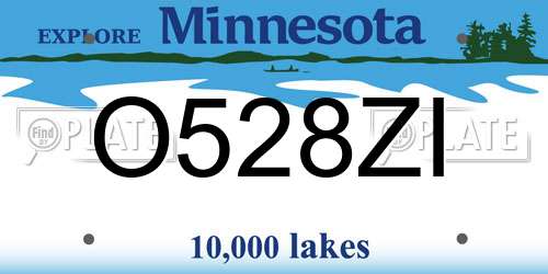 O528ZI Minnesota License Plate