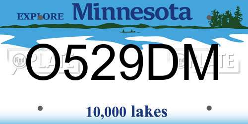 O529DM Minnesota License Plate