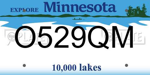 O529QM Minnesota License Plate