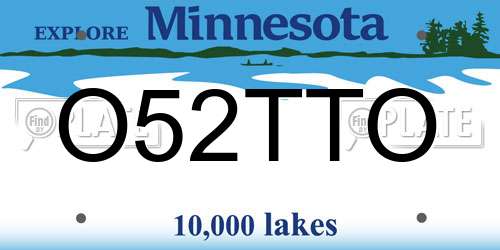 O52TTO Minnesota License Plate