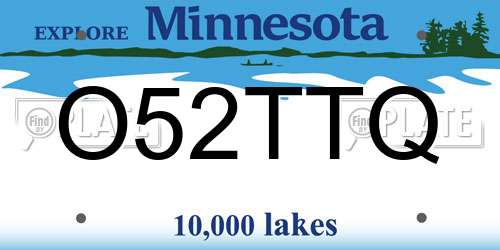 O52TTQ Minnesota License Plate
