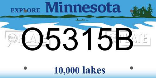 O5315B Minnesota License Plate