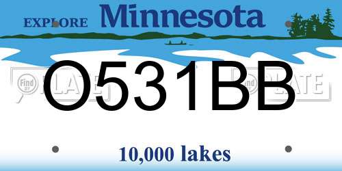 O531BB Minnesota License Plate