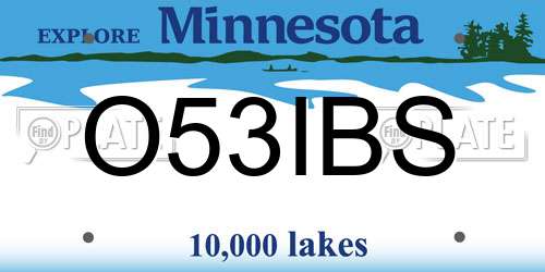 O53IBS Minnesota License Plate