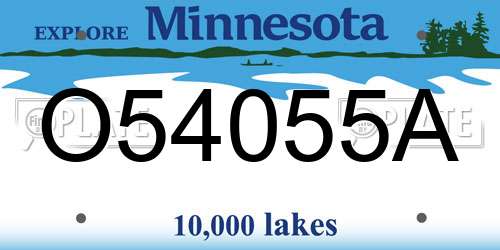 O54055A Minnesota License Plate