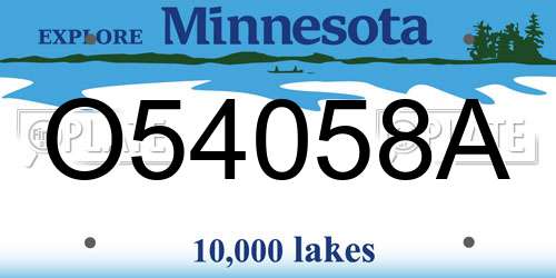O54058A Minnesota License Plate
