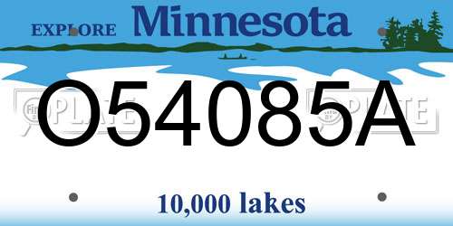 O54085A Minnesota License Plate