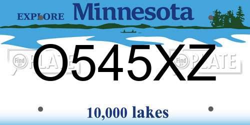O545XZ Minnesota License Plate