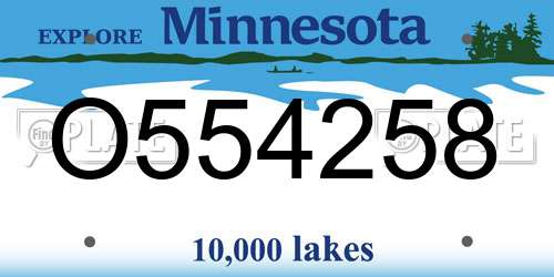 O554258 Minnesota License Plate