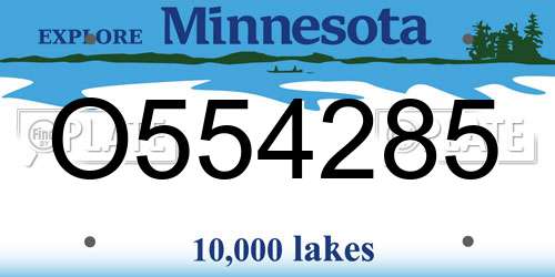O554285 Minnesota License Plate