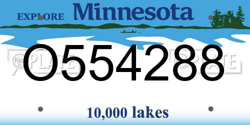 O554288 Minnesota License Plate