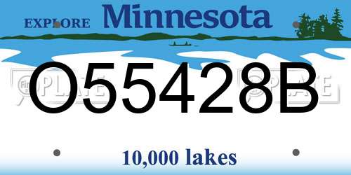O55428B Minnesota License Plate