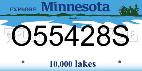 O55428S Minnesota License Plate
