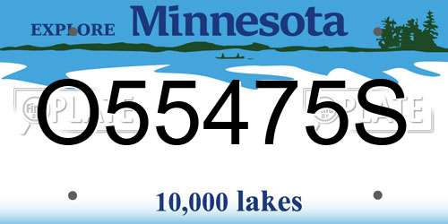O55475S Minnesota License Plate