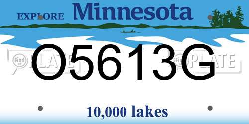 O5613G Minnesota License Plate