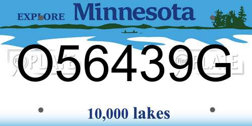 O56439G Minnesota License Plate