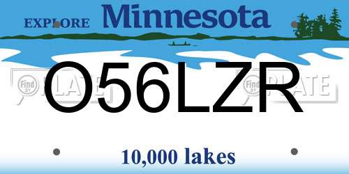 O56LZR Minnesota License Plate