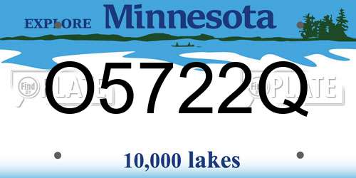 O5722Q Minnesota License Plate