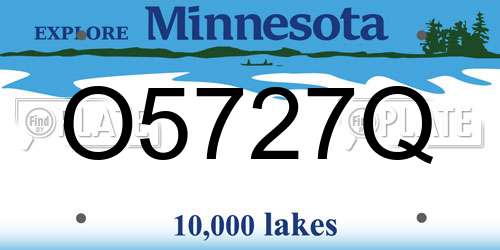 O5727Q Minnesota License Plate