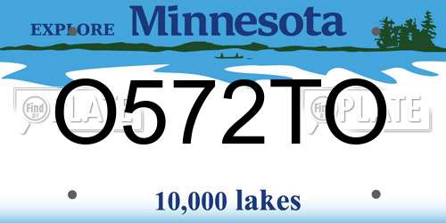 O572TO Minnesota License Plate