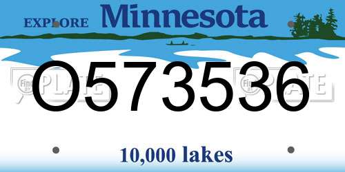 O573536 Minnesota License Plate