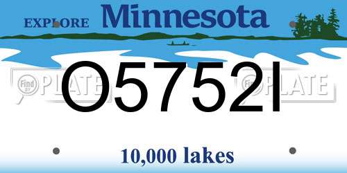 O5752I Minnesota License Plate