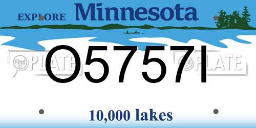 O5757I Minnesota License Plate