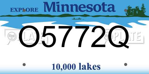 O5772Q Minnesota License Plate