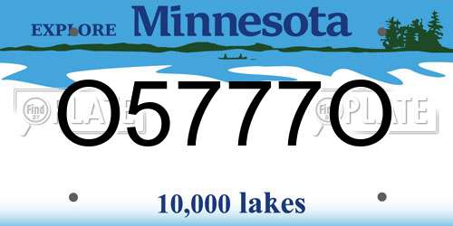 O5777O Minnesota License Plate