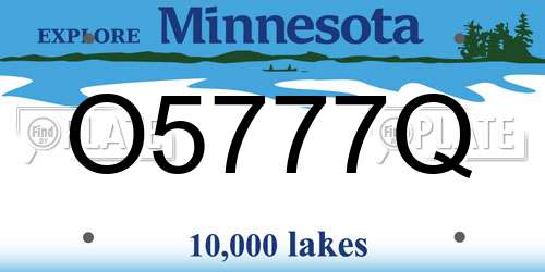 O5777Q Minnesota License Plate