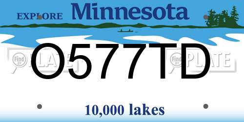 O577TD Minnesota License Plate