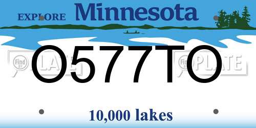 O577TO Minnesota License Plate