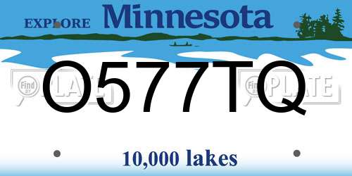 O577TQ Minnesota License Plate