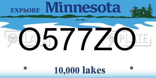 O577ZO Minnesota License Plate