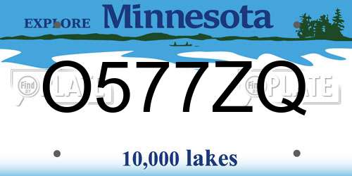 O577ZQ Minnesota License Plate