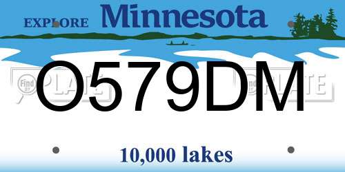 O579DM Minnesota License Plate