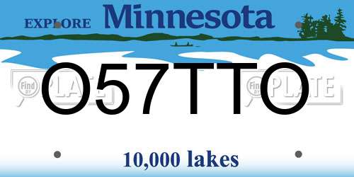O57TTO Minnesota License Plate