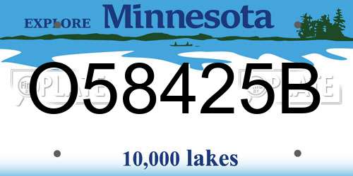 O58425B Minnesota License Plate