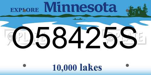 O58425S Minnesota License Plate
