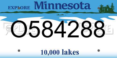 O584288 Minnesota License Plate
