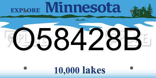 O58428B Minnesota License Plate