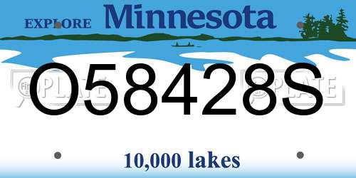 O58428S Minnesota License Plate