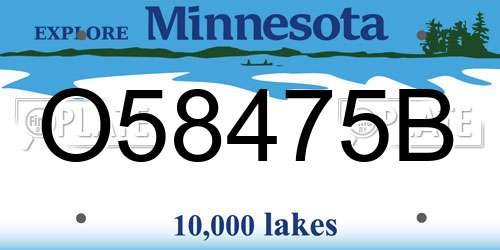 O58475B Minnesota License Plate
