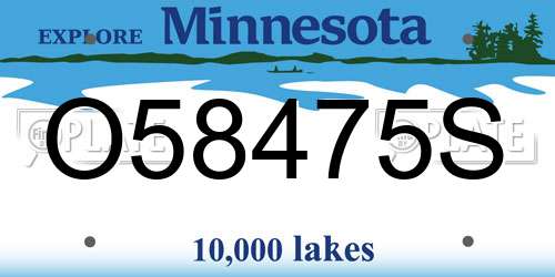 O58475S Minnesota License Plate