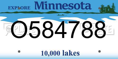 O584788 Minnesota License Plate