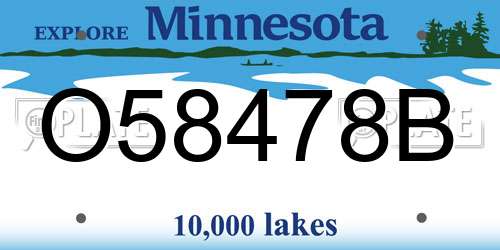 O58478B Minnesota License Plate