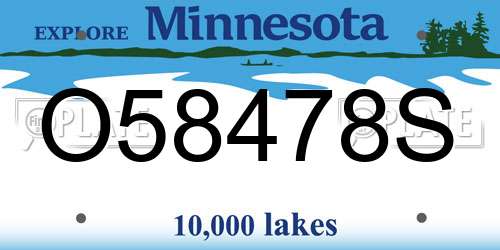 O58478S Minnesota License Plate