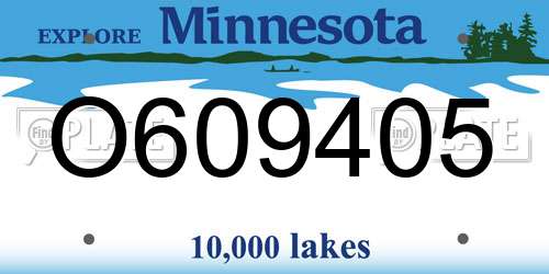 O609405 Minnesota License Plate